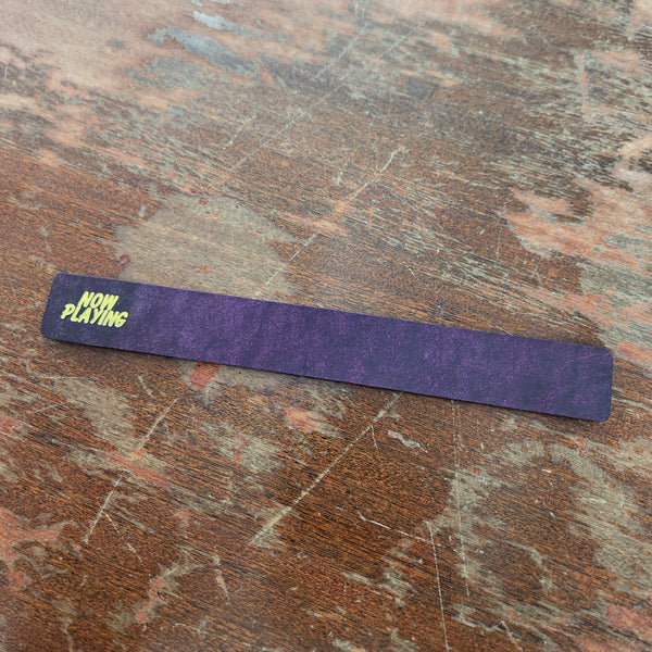 Now Playing Leather Vinyl Record Collection Marker – Violet Pueblo Italian Leather with 24K Gold Foil