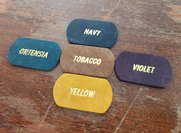 The SpinMarker Now Playing Leather Vinyl Record Collection Marker – Pueblo Italian Leather with 24K Gold Foil