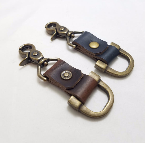 Small Key Clip Navy Chromexcel