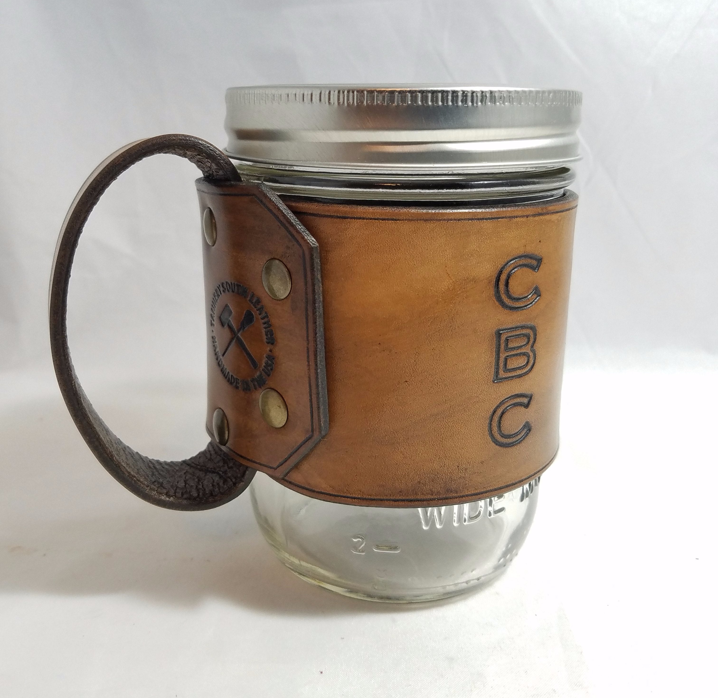 Mason Jar Wrap with Handle Avalanche Gray