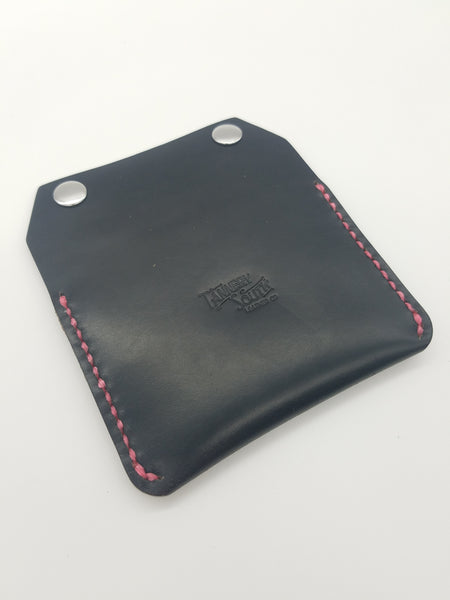 Railcar Wallet - Black Horween Chromexcel with Hot Pink thread