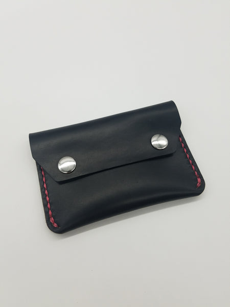 Railcar Wallet - Black Horween Chromexcel with Hot Pink thread